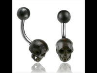 Load image into Gallery viewer, Bauchnabel Piercing Edelstahl Knochen Skull
