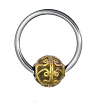Load image into Gallery viewer, Universal Piercing Kugel Ring Edelstahl Brass Herzen
