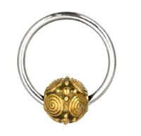 Load image into Gallery viewer, Universal Piercing Kugel Ring Edelstahl Brass Spiralen
