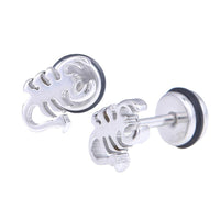 Load image into Gallery viewer, Fake Piercing Expander Skorpion silbefarben Schraubverschluss Edelstahl
