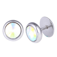 Load image into Gallery viewer, Fake Piercing Expander bunter Zirkonia Stein silberfarben Schraubverschluss Edelstahl
