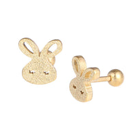 Load image into Gallery viewer, Fake Piercing Expander goldfarben Hase glitzert Schaubverschluss Edelstahl
