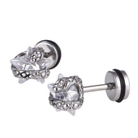 Load image into Gallery viewer, Fake Plug Piercing Edelstahl silber Farben Zirkonia Stein Sternform Schlange
