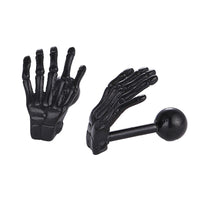 Load image into Gallery viewer, Fake Piercing Expander schwarz Skelett Hand Schaubverschluss Edelstahl
