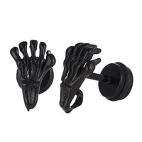 Load image into Gallery viewer, Fake Piercing Expander schwarz Skelett Hand Schaubverschluss Edelstahl
