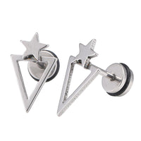 Load image into Gallery viewer, Fake Piercing Expander silber Farben spitzes Dreieck Stern Schaubverschluss Edelstahl
