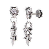 Load image into Gallery viewer, Fake Plug Piercing Edelstahl Zirkonia Stein Spitze Schraubverschluss
