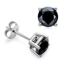 Load image into Gallery viewer, Ohrstecker 925 Sterling Silber mit Onyx rund 8mm

