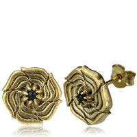 Load image into Gallery viewer, Messing Stein Kristall Ohrstecker gold Rose 11mm
