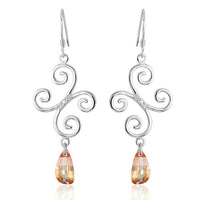 Load image into Gallery viewer, Ohrhänger Ohrringe 925er Sterling Silber nickelfrei Damen Zirkonia Schnörkel
