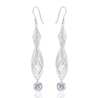 Load image into Gallery viewer, These Ohrringe for Damen are crafted from 925er Sterling Silber, nickelfrei, and feature Rauten shapes with sparkling Zirkonia as Ohrhänger.

