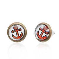 Cargar imagen en el visor de la galería, Brass Ohrstecker Stern Sterne bunt Unisex Ohrringe Edelstahl nickelfrei Kommunismus 12 mm
