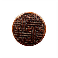 Load image into Gallery viewer, Fake Plug Blutholz Symbol Piercing Edelstahl Holz rot braun Om Blume des Lebens
