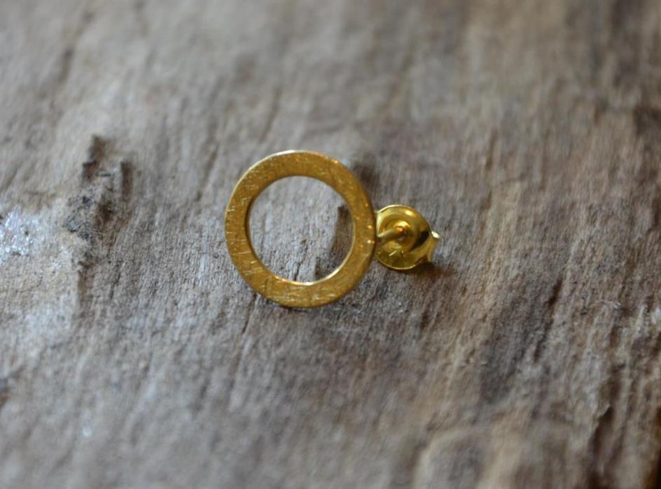 Ohrstecker Silber 925 vergoldet Creolen Ringe gebürstet