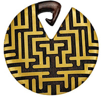 Load image into Gallery viewer, Holz Dehnschnecke Ohr Gewicht Piercing Goldmuster 8mm rund
