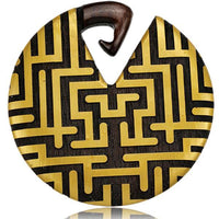 Load image into Gallery viewer, Holz Dehnschnecke Ohr Gewicht Piercing Goldmuster 8mm rund
