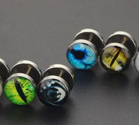 Cargar imagen en el visor de la galería, Fake Piercing Plug Ohrring Edelstahl silber unisex
