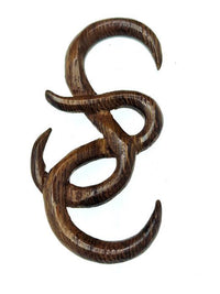 Cargar imagen en el visor de la galería, Parasit-Holz Ohr Piercing 4mm Schnörkel Dehnschnecke
