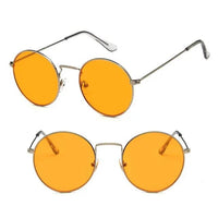 Cargar imagen en el visor de la galería, Sonnenbrille rundlich Panto gold silber 400UV getönt klar Metallgestell bunt
