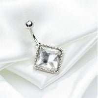 Load image into Gallery viewer, Bauchnabel Piercing Edelstahl Glitzer Zirkonia Emaille
