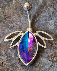 Load image into Gallery viewer, Bauchnabel Piercing Edelstahl Glitzer Zirkonia Emaille
