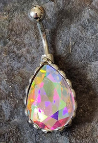 Load image into Gallery viewer, Bauchnabel Piercing Edelstahl Glitzer Zirkonia Emaille
