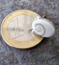 Load image into Gallery viewer, Shivaauge oval gefasst Silberohrstecker Ohrstecker 925er Silber Shiva Auge Eye Damen Schmuck
