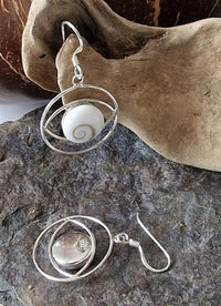 Cargar imagen en el visor de la galería, Shivaauge Silberohrringe Kreis Ohrringe Ohrhänger 925er Sterling Silber Shiva Auge Eye Damen Schmuck
