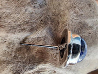 Load image into Gallery viewer, Ohrstecker Zopf Rand Lapis blau rund 8 mm 925er Sterling Silber Stein Silberohrstecker
