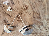 Cargar imagen en el visor de la galería, Silberohrstecker Mondstein rund Ohrringe Ohrstecker Damen Ohrring Stecker 925er Sterling Silber
