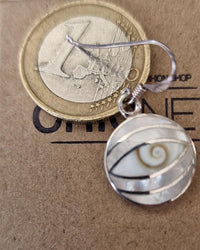 Load image into Gallery viewer, Shivaauge Perlmutt Mandel Silberohrringe Ohrringe 925er Sterling Silber Damen Schmuck Shiva Auge
