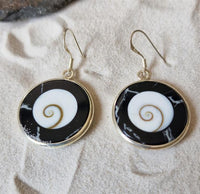 Load image into Gallery viewer, Shivaauge Raisin Harz schwarz Silberohrringe Ohrringe Ohrhänger 925er Sterling Silber Shiva Auge
