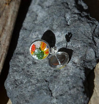 Load image into Gallery viewer, 925 Silber Ohrstecker Muranoglas rund bunt Blümchen - chic - net.de
