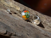 Load image into Gallery viewer, 925 Silber Ohrstecker Muranoglas rund bunt Blümchen - chic - net.de
