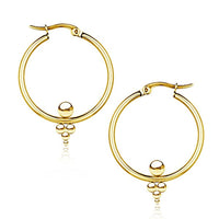 Load image into Gallery viewer, Edelstahl Creolen - Clusterohrringe in PVD Goldbeschichtung
