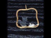 Cargar imagen en el visor de la galería, Anhänger Silber 925 vergoldet schwarz Katze Maus - chic - net.de
