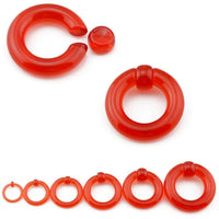 Cargar imagen en el visor de la galería, Ball Closure Piercing Klemmkugel Ring rot Acryl - chic - net.de
