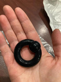 Cargar imagen en el visor de la galería, Ball Closure Piercing Klemmkugel Ring schwarz Acryl - chic - net.de
