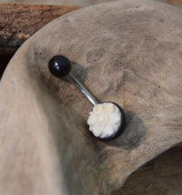 Load image into Gallery viewer, Bauchnabel Piercing Edelstahl Arangholz Bone Blume - chic - net.de

