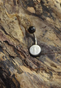 Load image into Gallery viewer, Bauchnabel Piercing Edelstahl Horn Bone Mond Gesicht - chic - net.de
