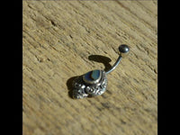Load image into Gallery viewer, Bauchnabelpiercing aus Edelstahl Silber als Schnörkel Träne - chic - net.de
