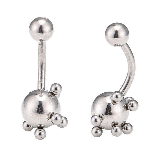 Bauchnabelpiercing Bananenpiercing Edelstahl silbern kleine und große kugeln - chic - net.de