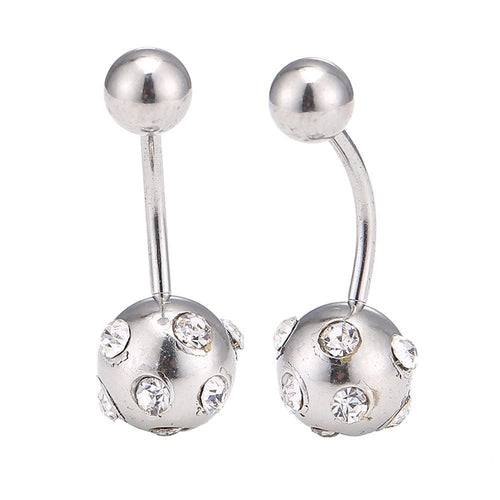 Bauchnabelpiercing Bananenpiercing weiße Zirkonia Steine Edelstahl silber - chic - net.de