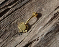 Load image into Gallery viewer, Bauchnabelpiercing Edelstahl Gold PVD Sterne Zirkonia Paua - chic - net.de
