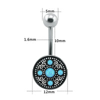 Load image into Gallery viewer, Bauchnabelpiercing Edelstahl Opal Vintage antik - chic - net.de

