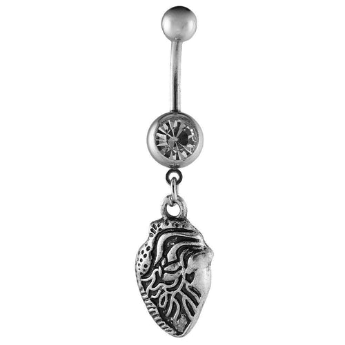 Bauchnabelpiercing silberfarben Ovaler Anhänger Struktur Edelstahl - chic - net.de