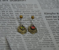 Cargar imagen en el visor de la galería, Bauchnabelpiercing Messing Edelstahl Tropfen Bögen
