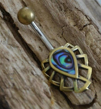 Cargar imagen en el visor de la galería, Bauchnabel Piercing Messing Edelstahl Käfer Muschel
