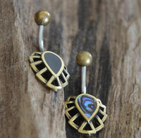 Cargar imagen en el visor de la galería, Bauchnabel Piercing Messing Edelstahl Käfer Muschel
