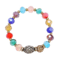 Load image into Gallery viewer, Brass Glitzerkugel Armband golden Kristalle bunt Ornament silber verstellbar - chic - net.de
